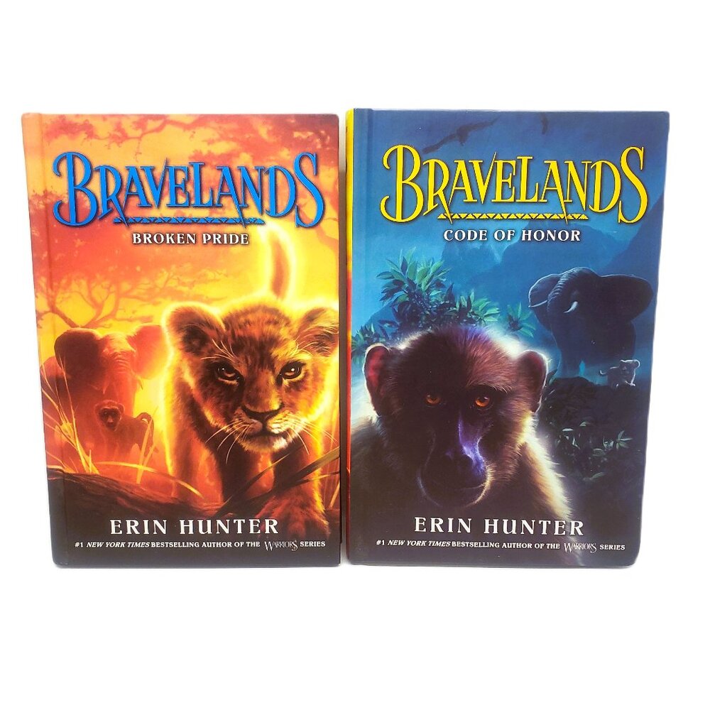 Bravelands 1 & 2 Erin Hunter Hard Cover Code of Honor Broken Pride Unread